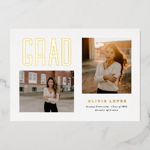 Orgullosa tarjeta fotográfica de invitación a grad