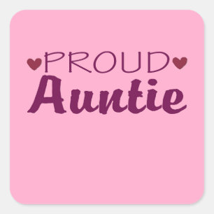 Orgullosa tía adorable pegatina de corazón