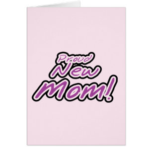 Orgullosas camisetas de texto púrpura de nueva mam