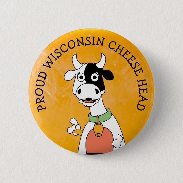 Orgulloso botón de cabeza de queso de Wisconsin (Anverso)