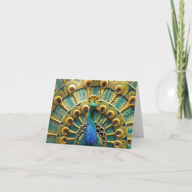 Orgulloso como tarjetas de una nota del pavo real (Anverso)