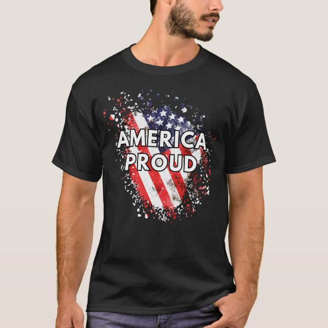 Orgulloso de Estados Unidos - Camiseta Patriótica (Anverso)
