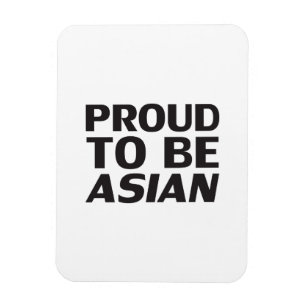 Orgulloso de ser asiático, imán blanco negro