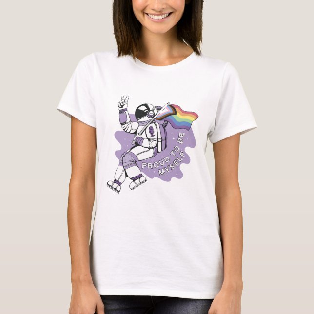 Orgulloso De Ser Mi Propia Camiseta Astronauta LGB (Anverso)