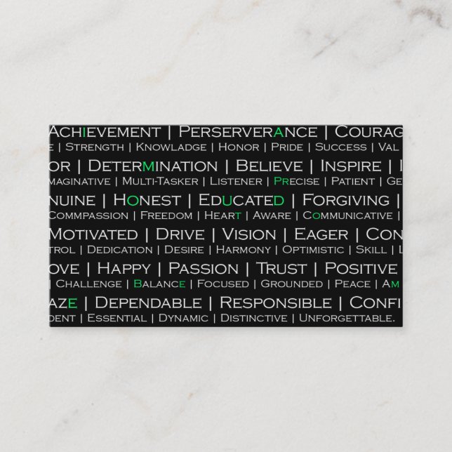 Orgulloso De Ser Mi Tarjeta De Negocios Profesiona (Anverso)