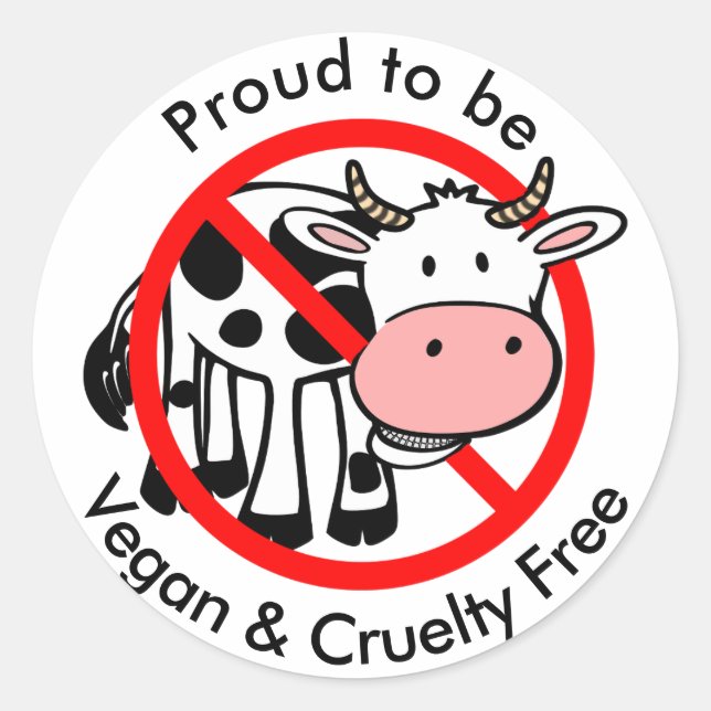 Orgulloso de ser Pegatinas veganos y libres de cru (Anverso)