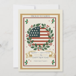 Orgulloso de Servir Tarjeta de Navidad Militar