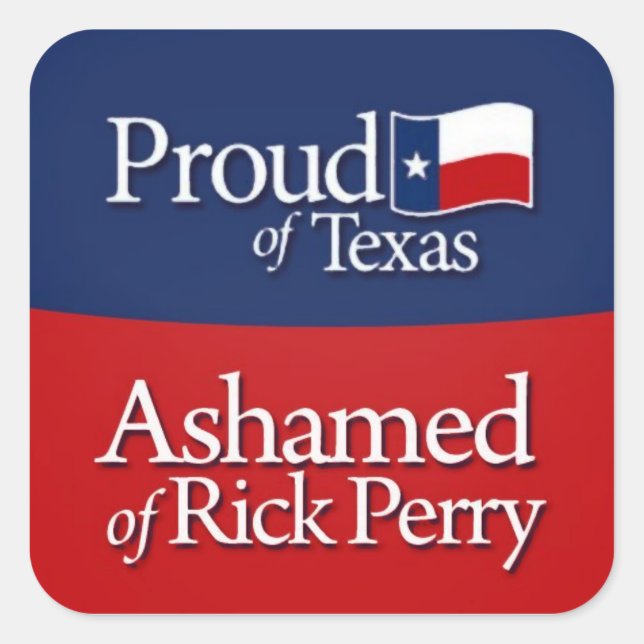 Orgulloso de Texas, avergonzado de los Pegatinas d (Anverso)
