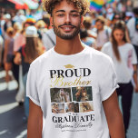 Orgulloso hermano de la camiseta graduada<br><div class="desc">Camiseta de la ceremonia de graduación con un mortero de graduados,  5 fotos de tu hermano,  el dicho "orgulloso hermano del graduado",  su nombre,  lugar de estudio y año de clase.</div>