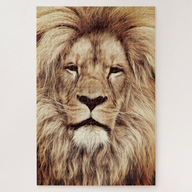 Orgulloso Lion Jigsaw Puzzle Face (Vertical)