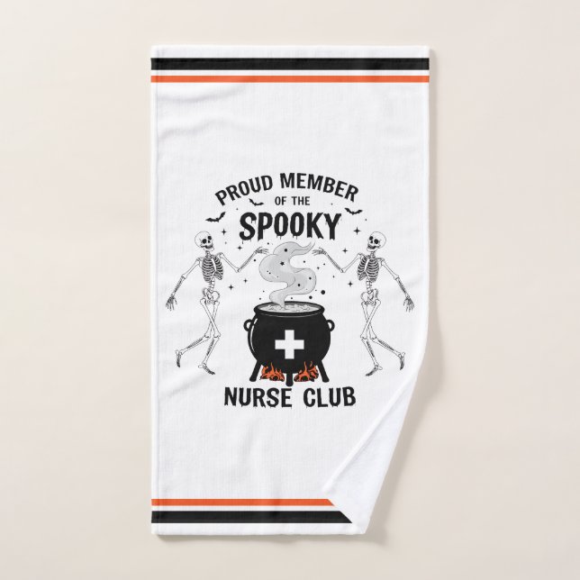 Orgulloso miembro del Spooky Nurse Club (Toalla de mano)