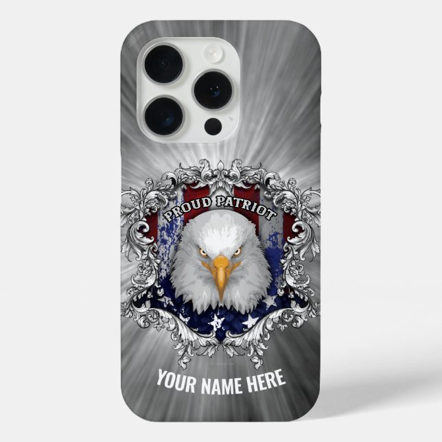 Orgulloso Patriota Americano (personalizado) Funda (Reverso )