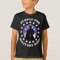 Orgulloso Púrpura Por Camiseta De Niños Militares