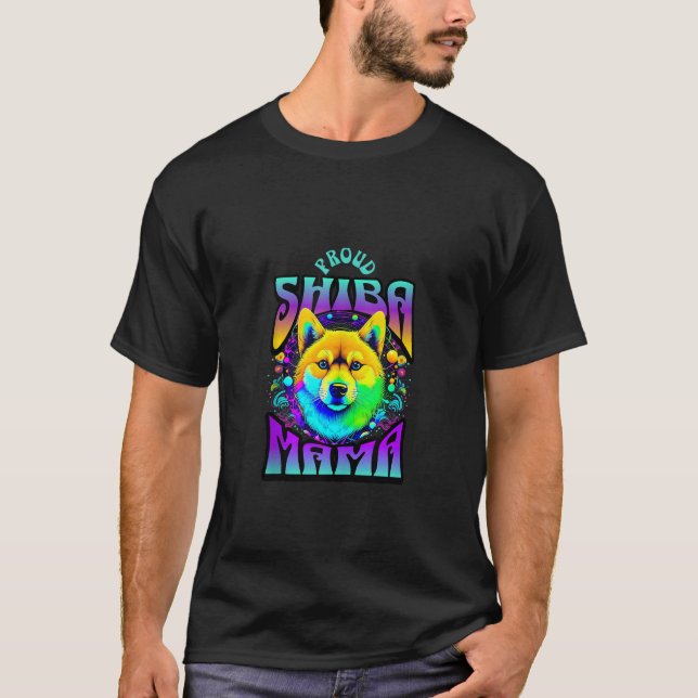 Orgulloso Shiba Inu Mama Corloful Trippy Tank Top (Anverso)