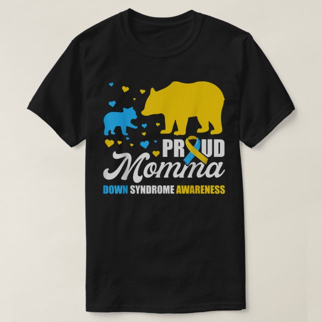 Orgulloso Síndrome de Momma Down Camisetas de conc (Diseño del anverso)