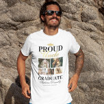 Orgulloso tío de la camiseta graduada<br><div class="desc">Camiseta de la ceremonia de graduación con un mortero de graduados,  5 fotos de tu sobrina o sobrino,  el dicho "tío orgulloso del graduado",  su nombre,  lugar de estudio y año de clase.</div>