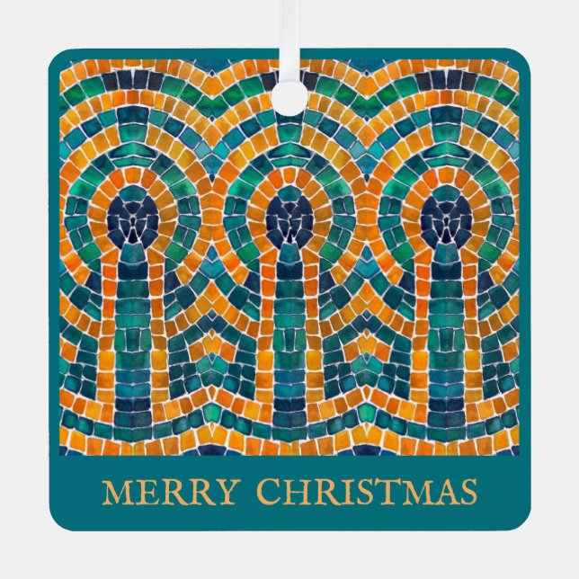 ÓRIDO ICONOS MOSAICO Metalizado Ornamento cuadrado (Anverso)