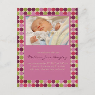 Orient Dots Rosa • Anuncio de nacimiento