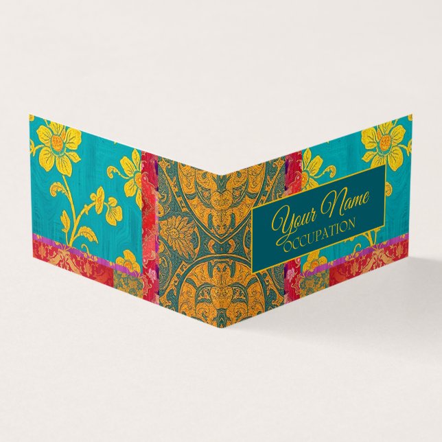 ORIENTAL Color Verde Rojo - Tarjeta de visita (Exterior)