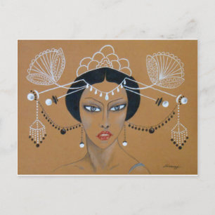 Orig. Postales asiáticas de arte y arte deceno