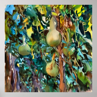 Orígenes De Árbol De Calabash En Arte Acrílico De