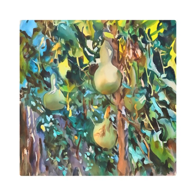 Orígenes De Árbol De Calabash En Arte Acrílico De  (Anverso)