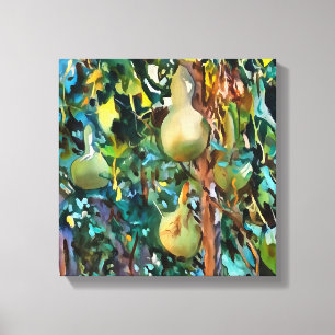 Orígenes De Árbol De Calabash En Arte Acrílico De 