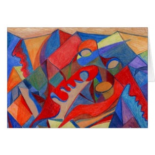 Original de la tarjeta del arte abstracto hecha en