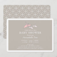 Original Papel Twin Cranes Invitación Baby Shower