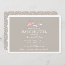 Original Papel Twin Cranes Invitación Baby Shower