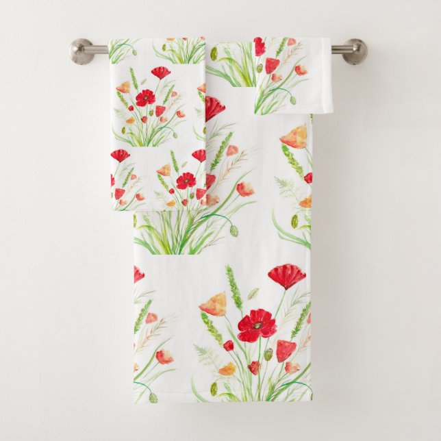 Original Red Poppies Flores Floral Jardín Naranja (In situ)