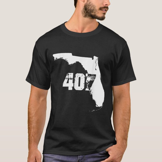 Orlando Florida 407 código de área T camiseta (Anverso)