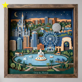 Orlando Florida América Arte en Papel en Capas Dio