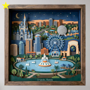 Orlando Florida América Arte en Papel en Capas Dio