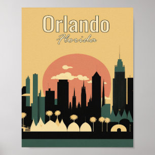 Orlando Florida Poster de Arte Minimalista Vintage