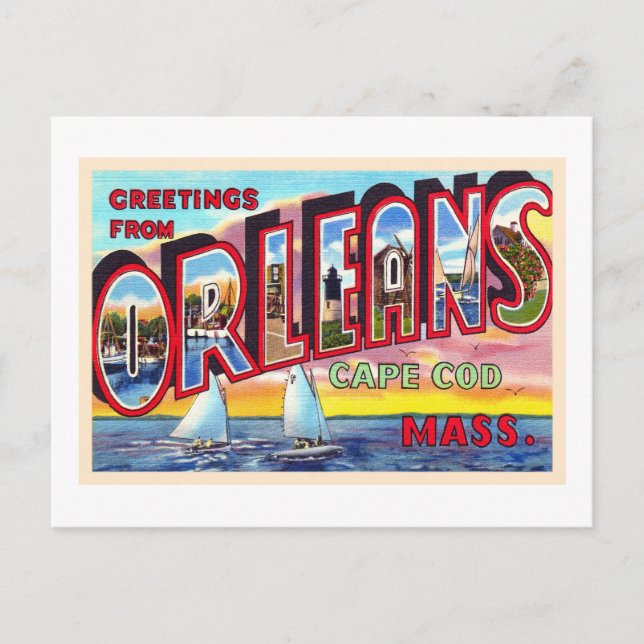 Orleans Cape Cod Massachusetts MA Tarjeta Postal V (Anverso)