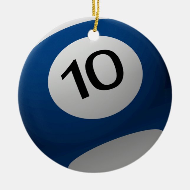 ORNAMENTO 10 (DIEZ) BLUE/WH DEL NAVIDAD DE LA BOLA (Frente)