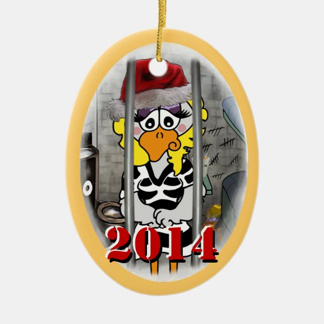 Ornamento 2014 del navidad del Jailbird (Frente)
