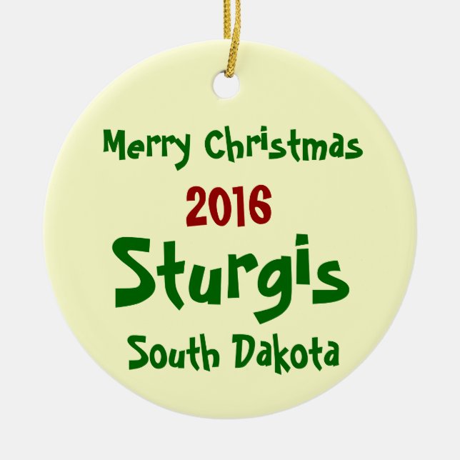 ORNAMENTO 2016 de las FELICES NAVIDAD de Sturgis (Frente)