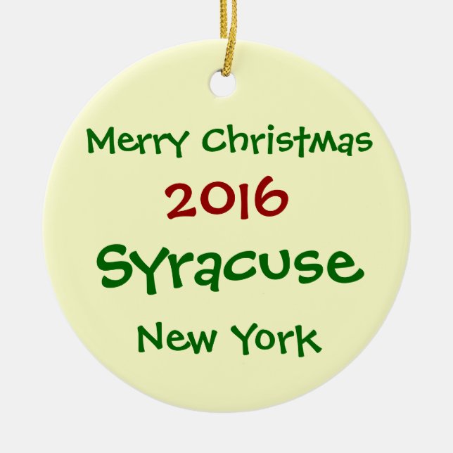 ORNAMENTO 2016 DE LAS FELICES NAVIDAD DE SYRACUSE (Frente)