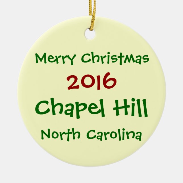 ORNAMENTO 2016 DEL NAVIDAD DE CHAPEL HILL CAROLINA (Frente)