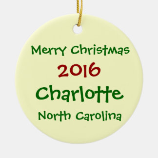 ORNAMENTO 2016 DEL NAVIDAD DE CHARLOTTE CAROLINA