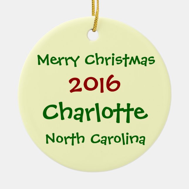 ORNAMENTO 2016 DEL NAVIDAD DE CHARLOTTE CAROLINA (Frente)