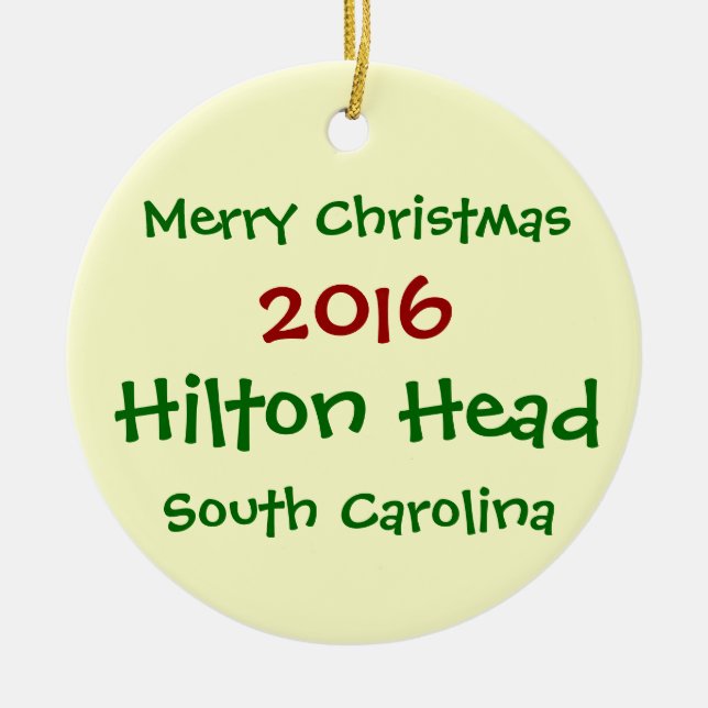 ORNAMENTO 2016 DEL NAVIDAD DE HILTON HEAD CAROLINA (Frente)