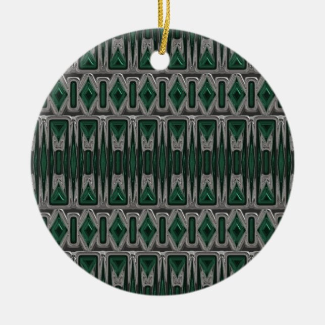 Ornamento abstracto de plata y verde (Frente)