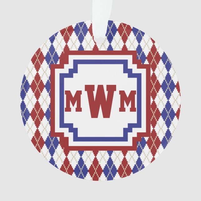 Ornamento acrílico Americana Argyle (Anverso)