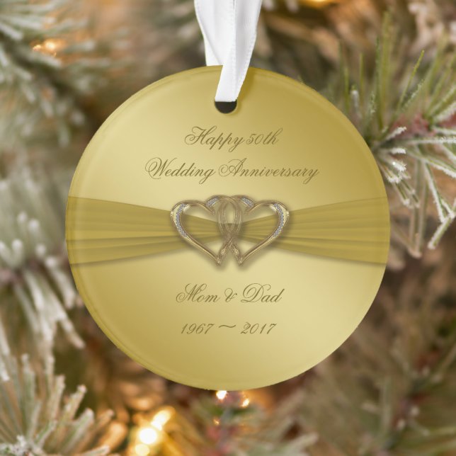 Ornamento acrílico clásico de oro de 50 años (Árbol)