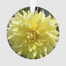 Ornamento acrílico con dahlia amarilla