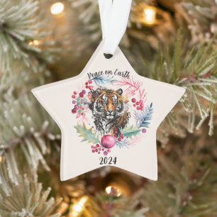 Ornamento acrílico con forma de estrella de "tigre
