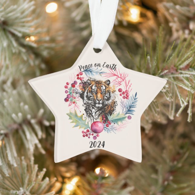 Ornamento acrílico con forma de estrella de "tigre (Árbol)